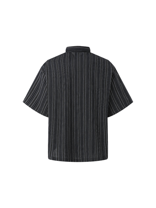 Vintage Striped Graphic Button-Up Shirt