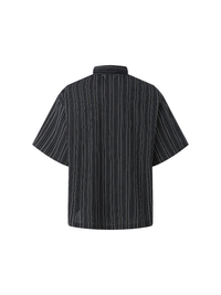 Vintage Striped Graphic Button-Up Shirt