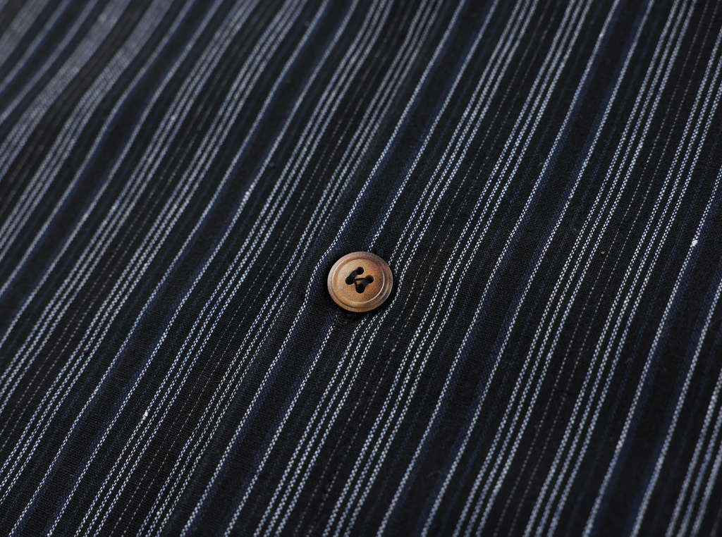 Vintage Striped Graphic Button-Up Shirt