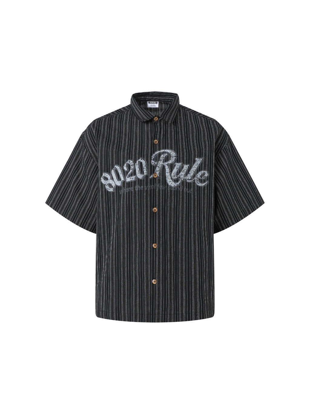 Vintage Striped Graphic Button-Up Shirt
